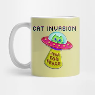 Cat Invasion: Here for Peace Mug